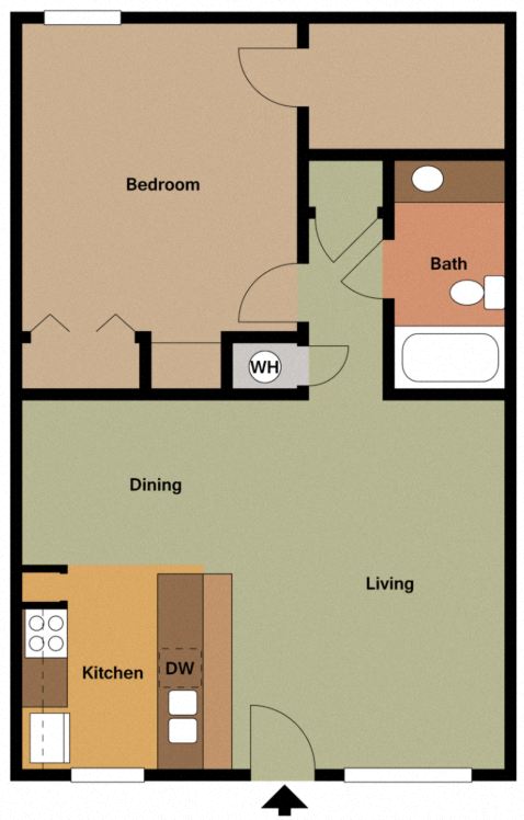 Fashionaire 1 bedroom 1 bathroom floor plan